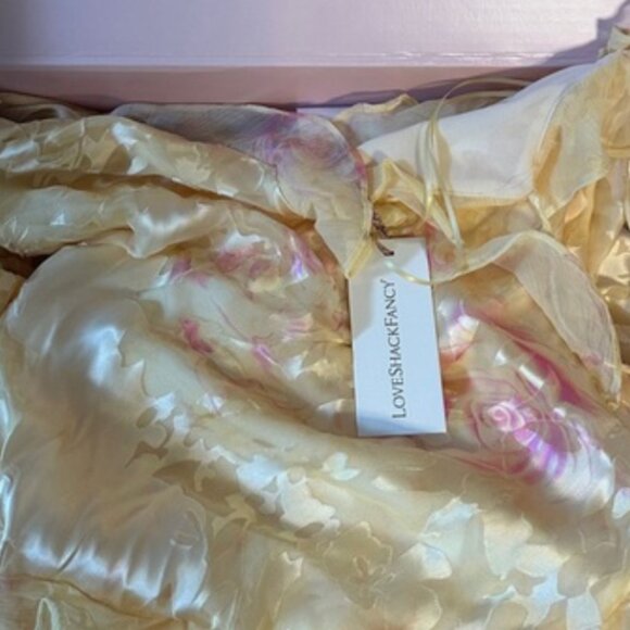 Authentic New with Tags LoveShackFancy Yellow Melon Rialto Floral Prom Dress - Picture 10 of 11